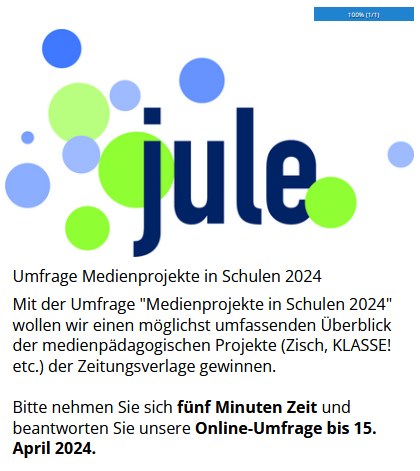 jule-Umfrage Schulprojekte